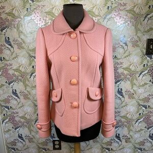 Pink pea coat with cute buttons